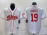 Men's San Francisco 49ers #19 Deebo Samuel White Stitched Cool Base Nike Baseball Jersey,baseball caps,new era cap wholesale,wholesale hats
